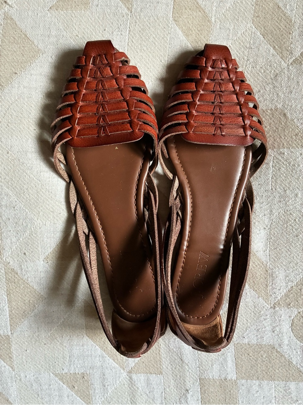 J. Crew Brown Leather Woven Slingback Huaraches Flats *MOVING SALE*